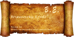 Brunovszky Ernő névjegykártya